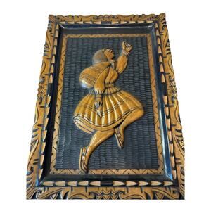 Vintage Relief Wood Carved Gallery Wall Art Picture Panel Social Justice Freedom